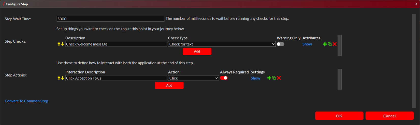 Android Journey Step Configuration