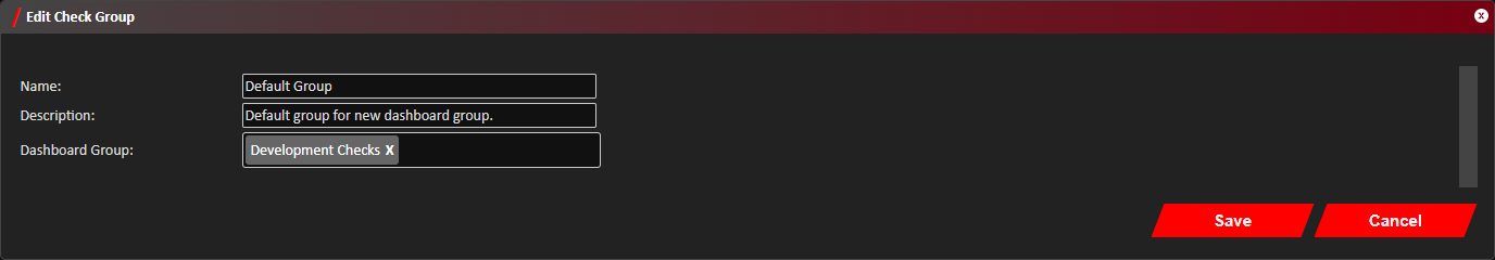 Edit Check Group Window