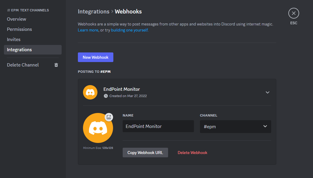Discord Channel Webhooks