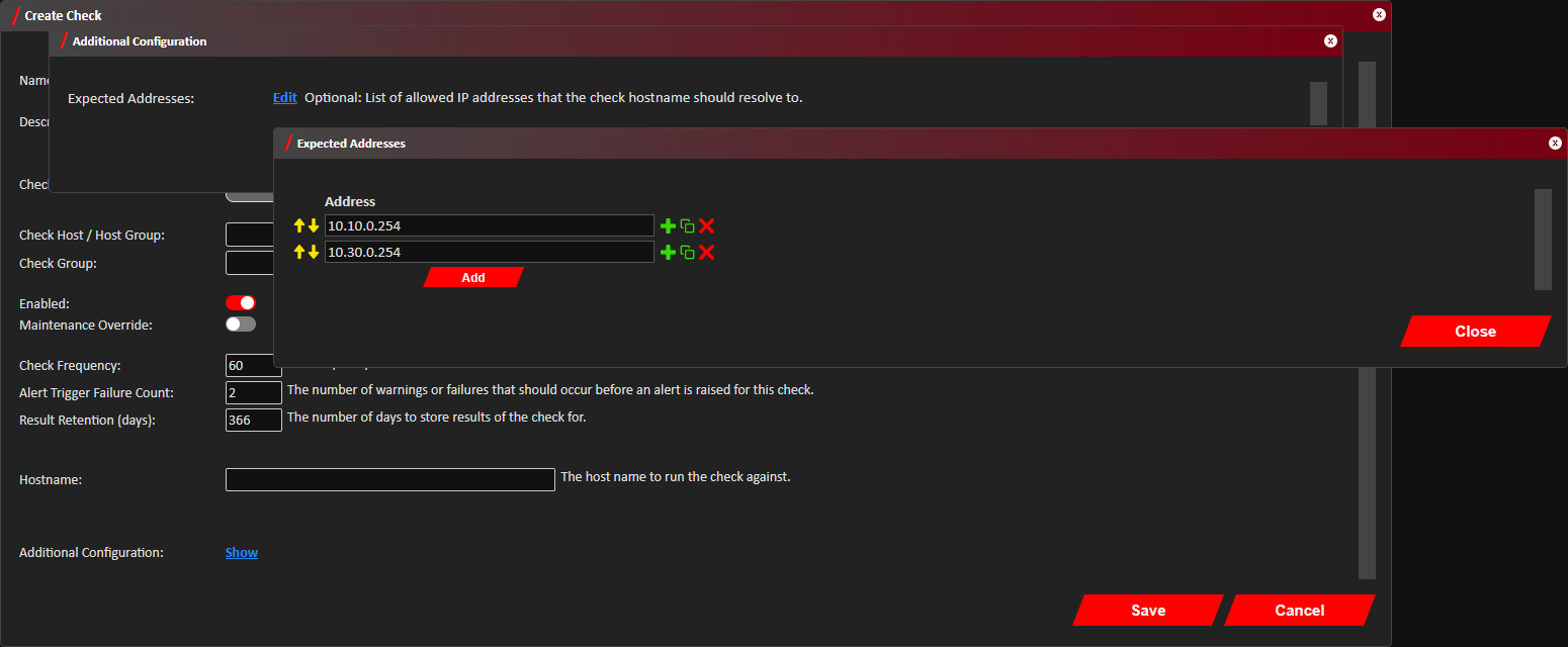 Add DNS Checks IP Addresses