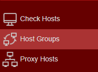 Host Group Configuration Menu