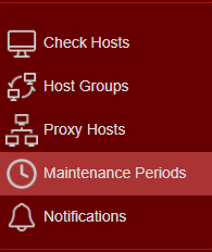 Maintenance Period Configuration Menu