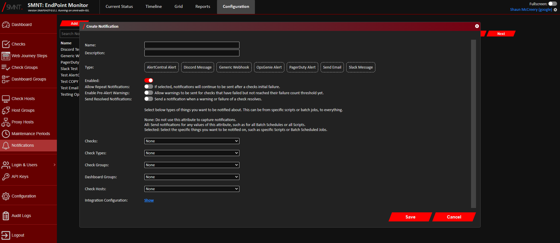Add Notification Window