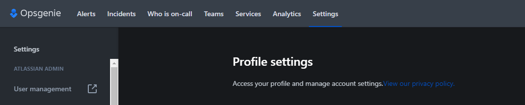 OpsGenie Settings