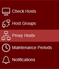 Proxy Host Configuration Menu