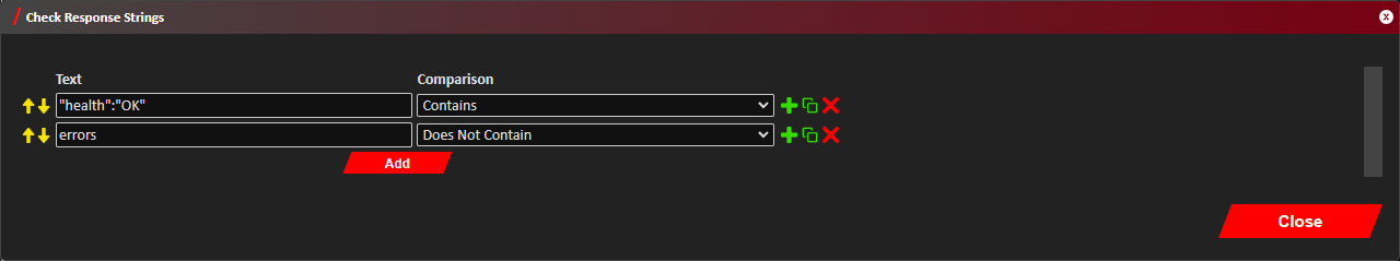 URL Check Response Strings