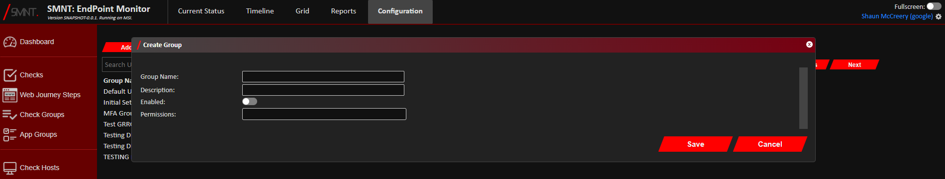 Add User Group Window