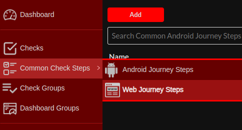 Checks Configuration Menu